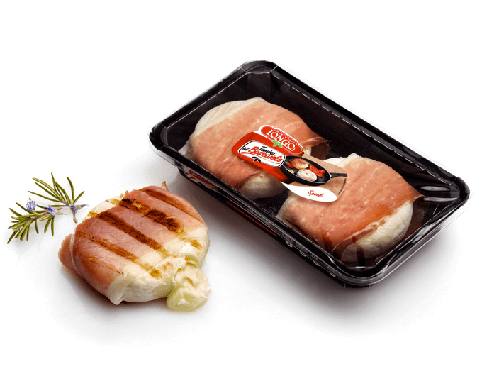 Tomino del Boscaiolo® with speck, bacon or cooked speck 
