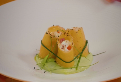 Manager | Paccheri ripieni di tomino, prosciutto cotto e verdure gratinati al forno