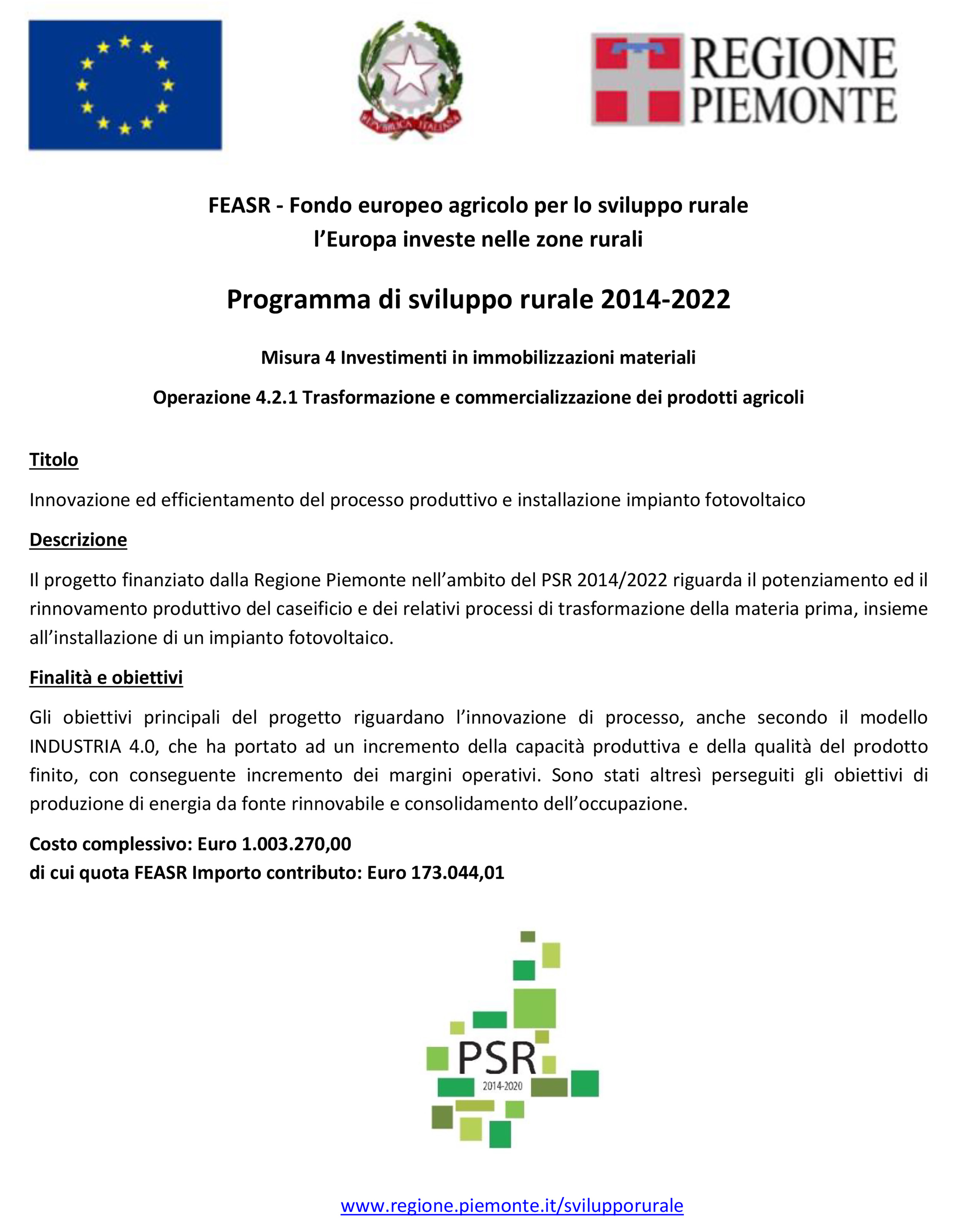 Contenuti Caseificio Longo